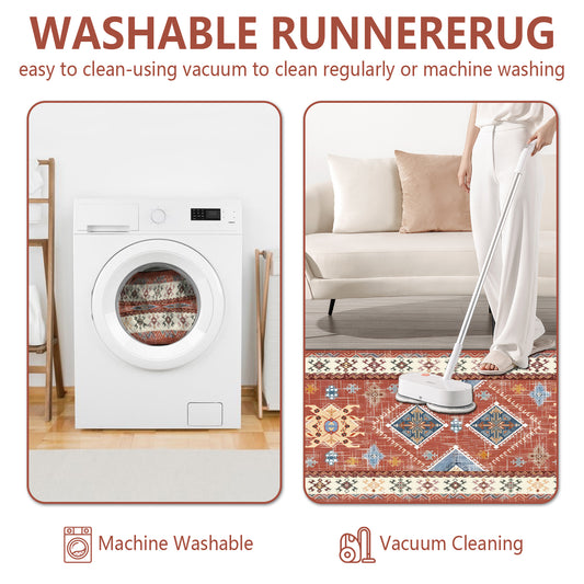 Boho Kitchen Rug Sets 3 Piece With Runner Non Slip/Washable