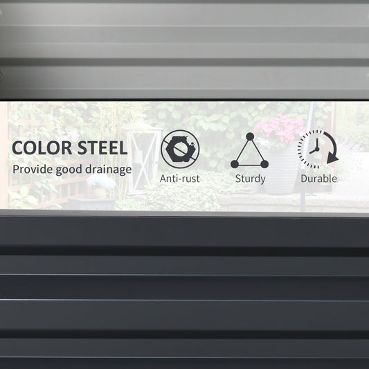 Raised Garden Bed, Galvanized Grey