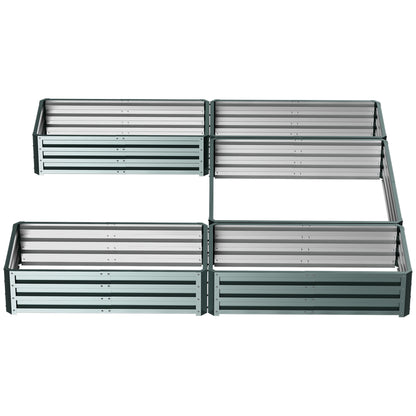 Steel Raised Garden Bed, Set of 5 Large Box Planters, Green