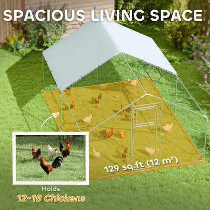 PawHut Walk-in Chicken Run W/ Cover