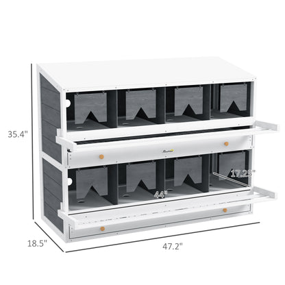 Chicken Nesting Box, 8 Compartments 16-32 Hens