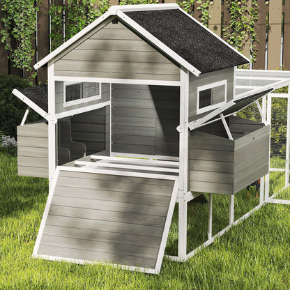 Wooden Chicken Coop for 8-10 Chickens