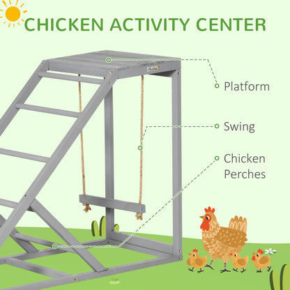 PawHut Wooden Chicken Coop Toy With Swing
