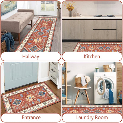 Boho Kitchen Rug Sets 3 Piece With Runner Non Slip/Washable