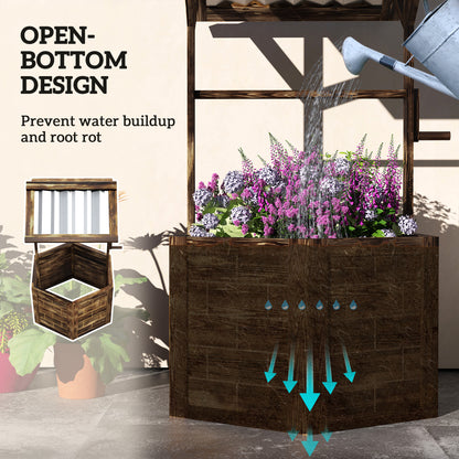 Wooden Wishing Well, Raised Garden Bed