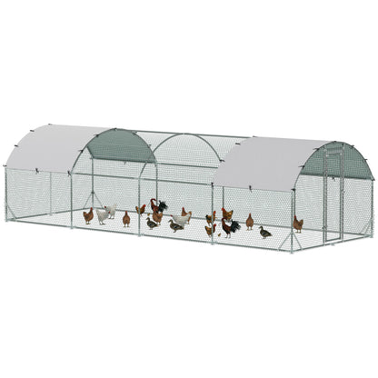 Large Metal Chicken Coop with Waterproof and Anti-UV Cover