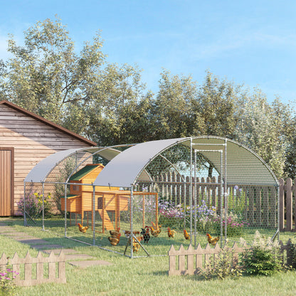 Large Metal Chicken Coop with Waterproof and Anti-UV Cover