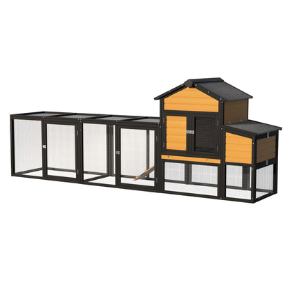 Chicken Coop With Run, 7 Doors and Expandable Design