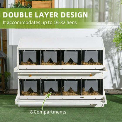 Chicken Nesting Box, 8 Compartments 16-32 Hens