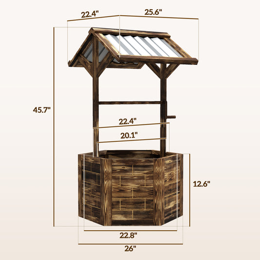 Wooden Wishing Well, Raised Garden Bed