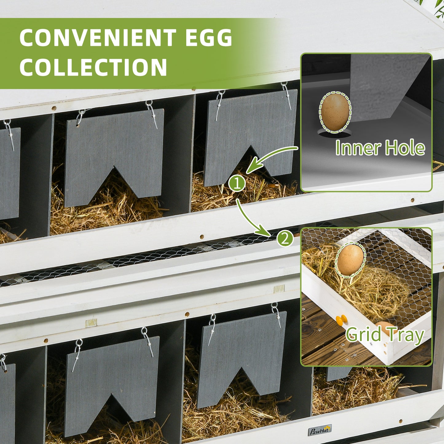 Chicken Nesting Box, 8 Compartments 16-32 Hens