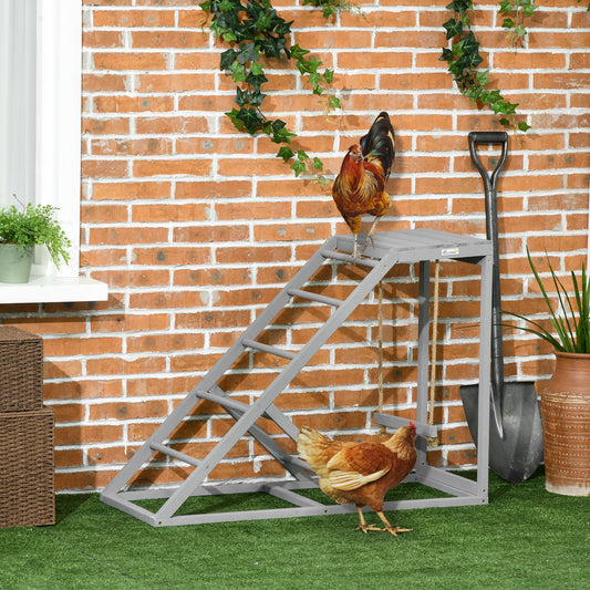 PawHut Wooden Chicken Coop Toy With Swing