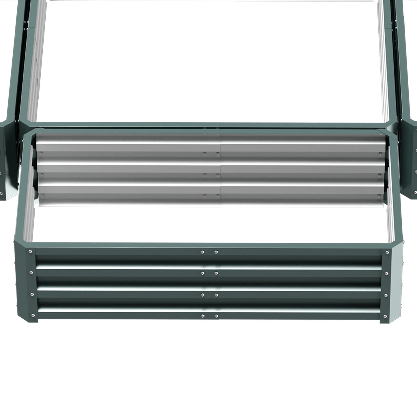 Steel Raised Garden Bed, Set of 5 Large Box Planters, Green