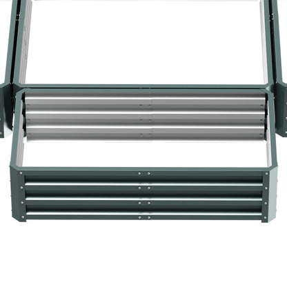 Steel Raised Garden Bed, Set of 5 Large Box Planters, Green