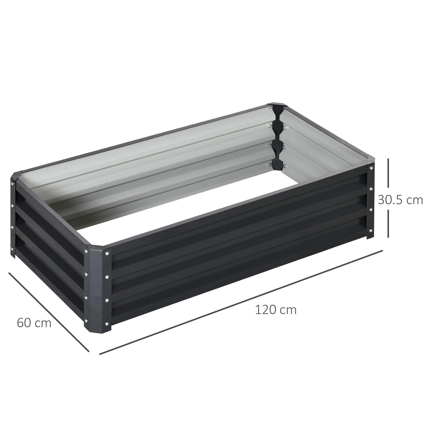 Raised Garden Bed, Galvanized Grey