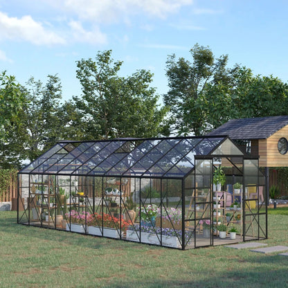 EX LARGE Aluminum Polycarbonate Walk-in Garden Greenhouse