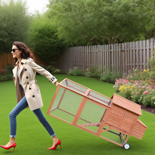 Poultry Cage Pen Portable With Wheels