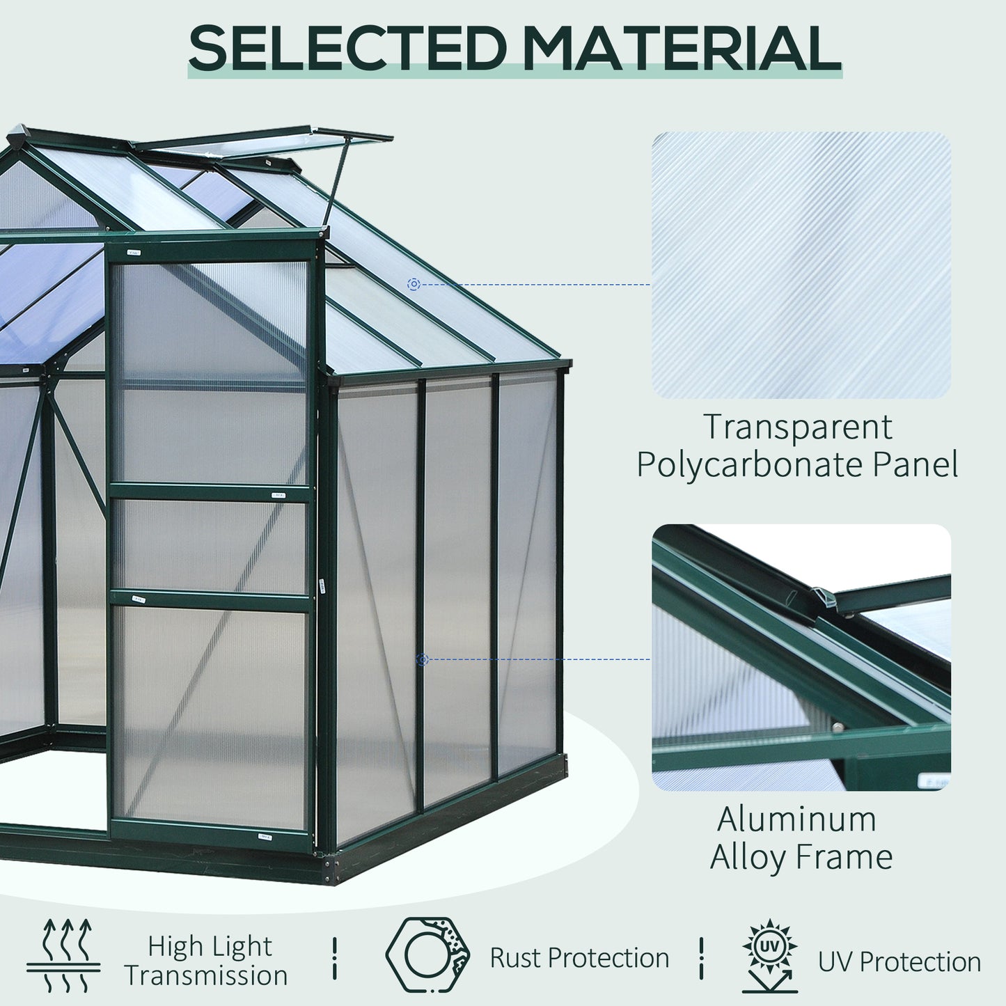 Walk In Greenhouse With Rooftop Vent