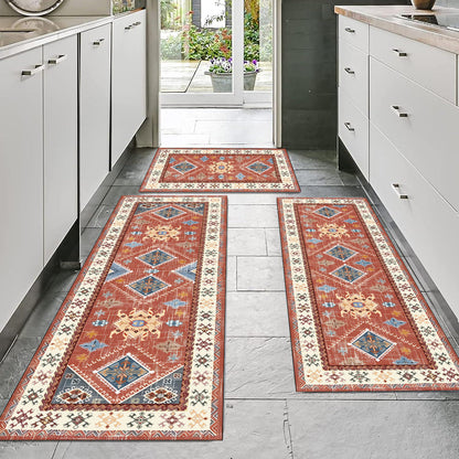 Boho Kitchen Rug Sets 3 Piece With Runner Non Slip/Washable