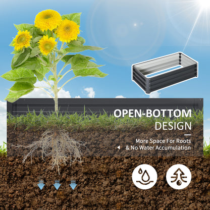 Raised Garden Bed, Galvanized Grey