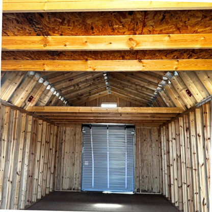 14 x 28 LOFTED BARN GARAGE (RTO) LOW AS $607.39 MONTH + TAX
