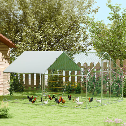 PawHut Walk-in Chicken Run W/ Cover