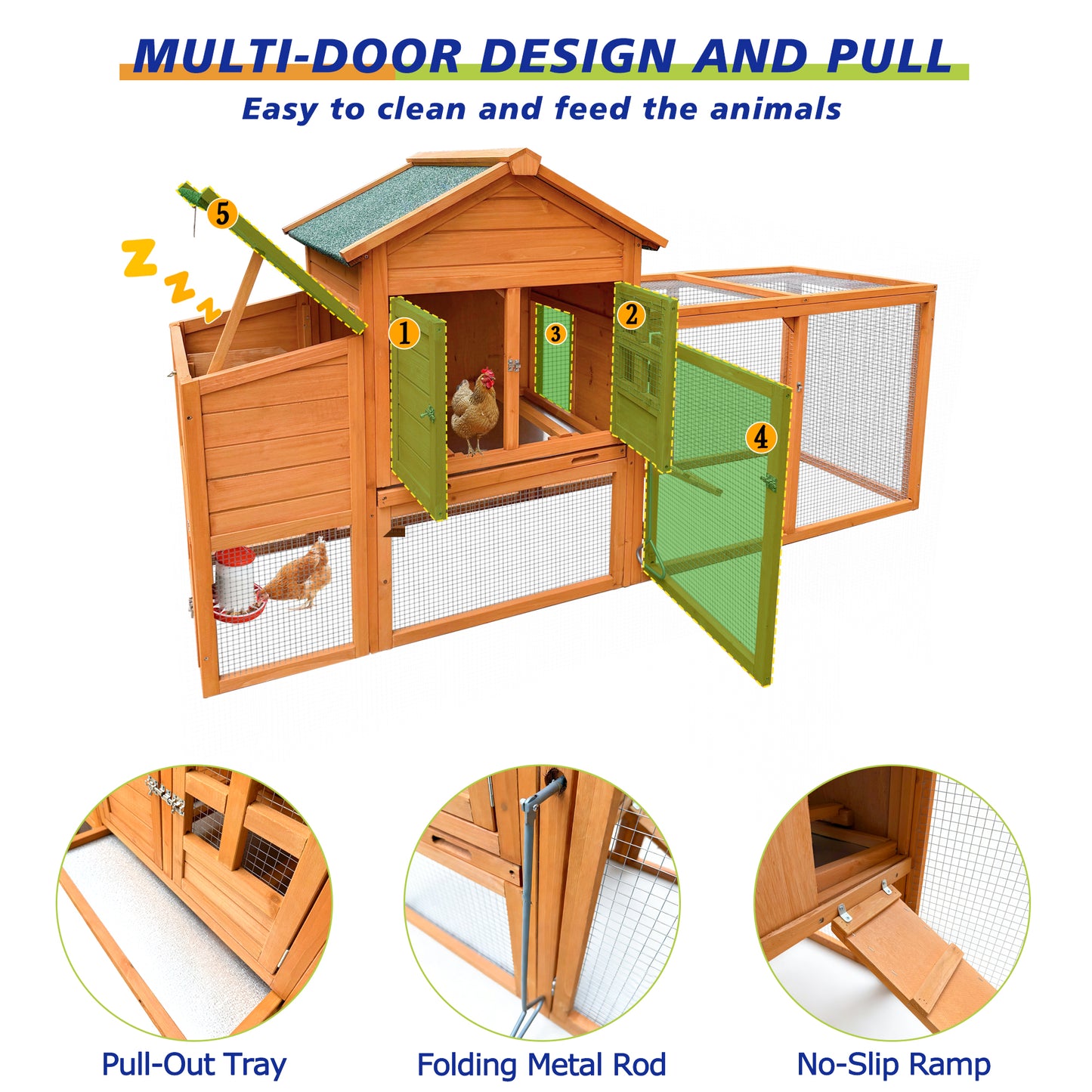 Classic Chicken Coop With Nest Box And Removable Tray