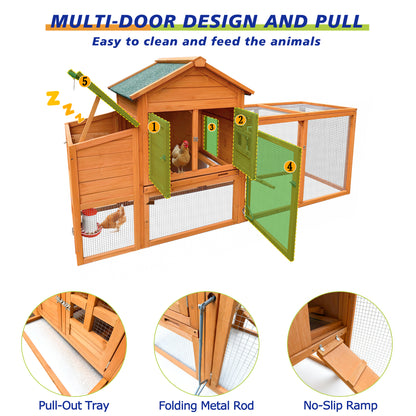 Classic Chicken Coop With Nest Box And Removable Tray