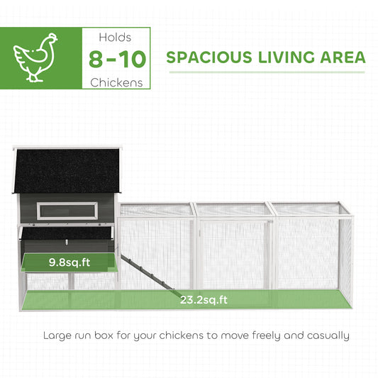 Wooden Chicken Coop for 8-10 Chickens