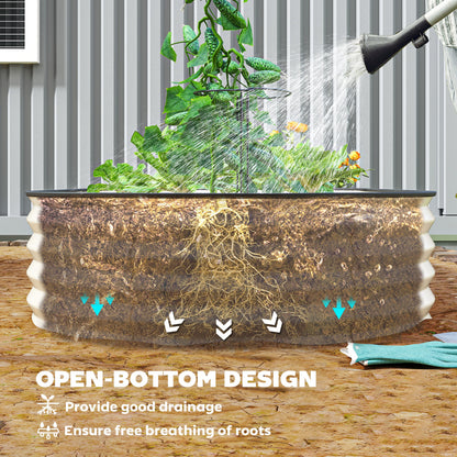 2 Piece Raised Garden Bed Set, Cream White