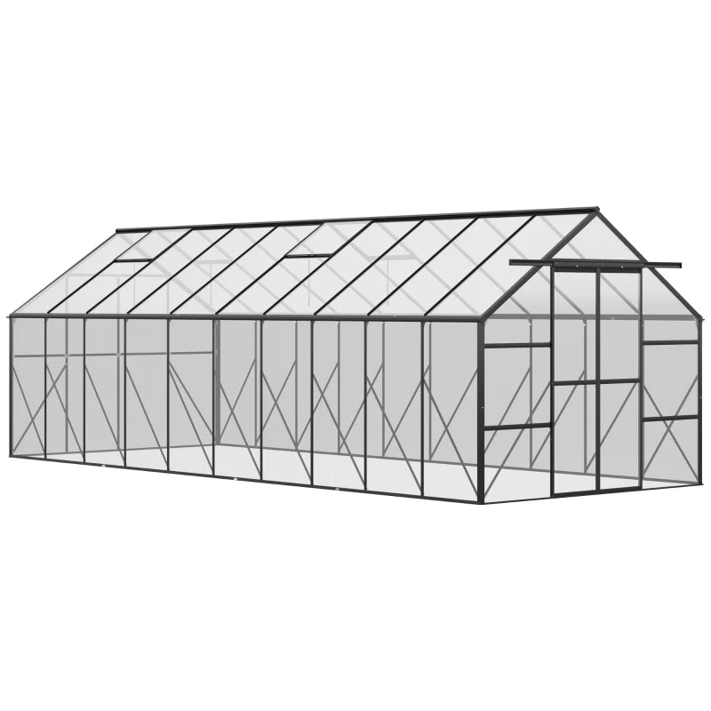 EX LARGE Aluminum Polycarbonate Walk-in Garden Greenhouse