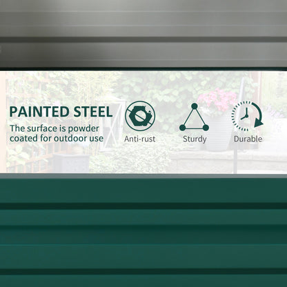 Raised Garden Bed, Galvanized, Green