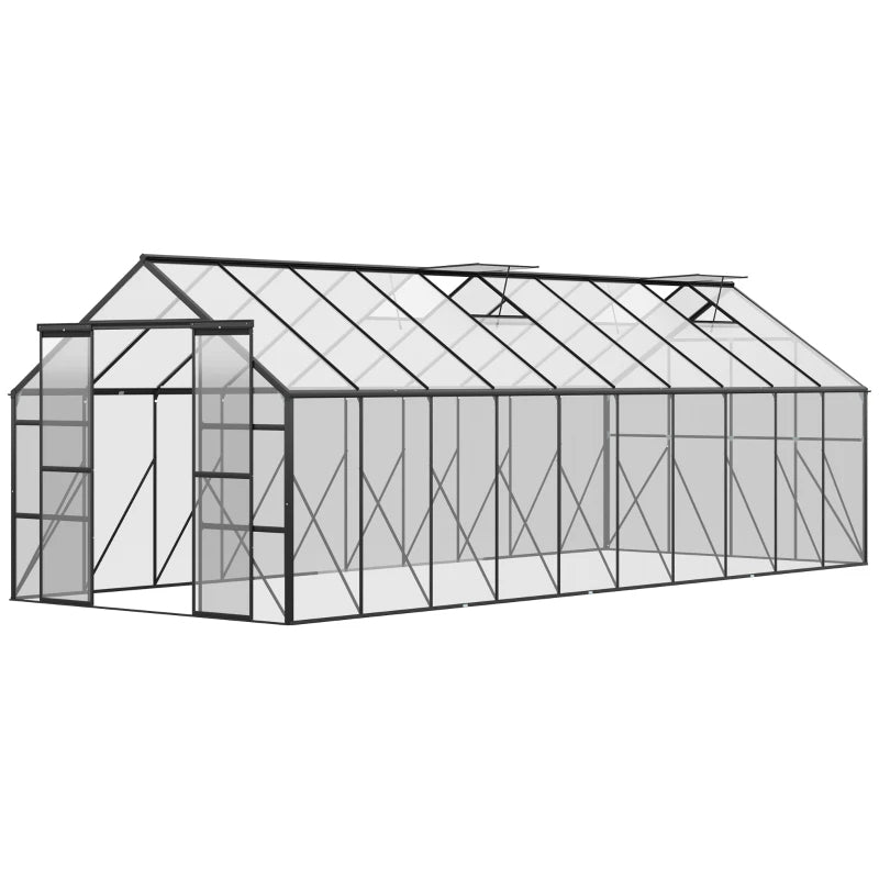 EX LARGE Aluminum Polycarbonate Walk-in Garden Greenhouse