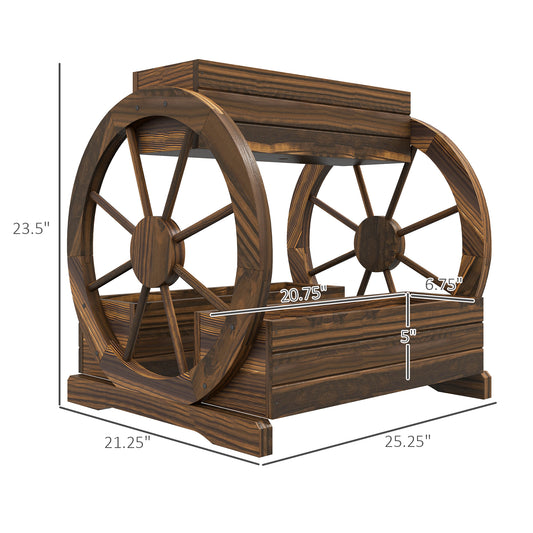 Wooden Wagon Planter Box