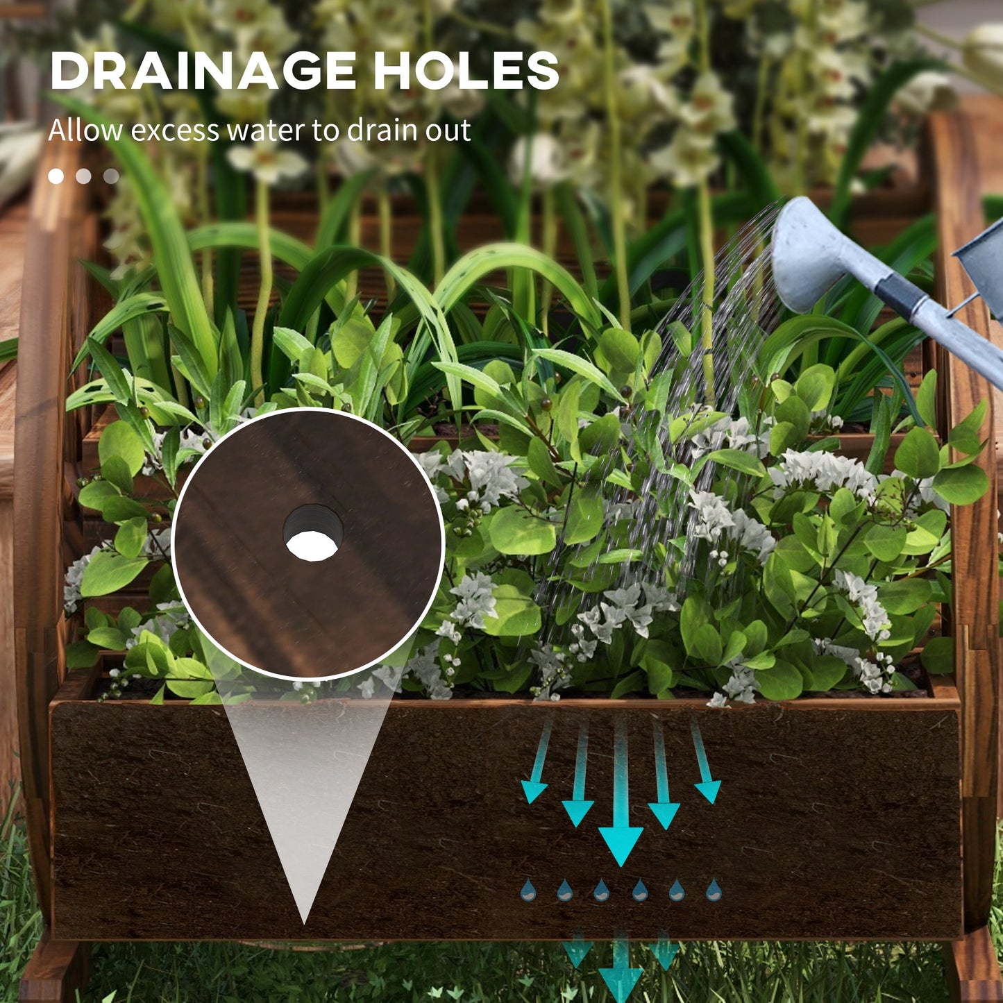 Wooden Wagon Planter Box