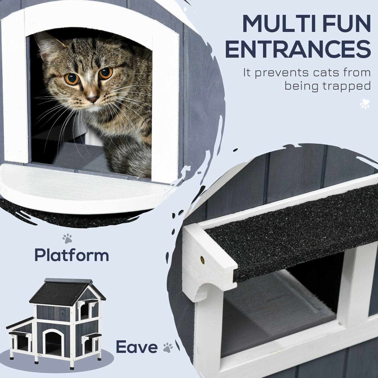 Outdoor Cat House with Weather-resistant Roof