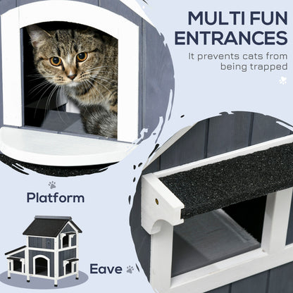 Outdoor Cat House with Weather-resistant Roof