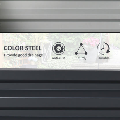 Raised Garden Bed, Galvanized Grey