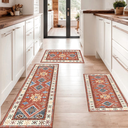 Boho Kitchen Rug Sets 3 Piece With Runner Non Slip/Washable