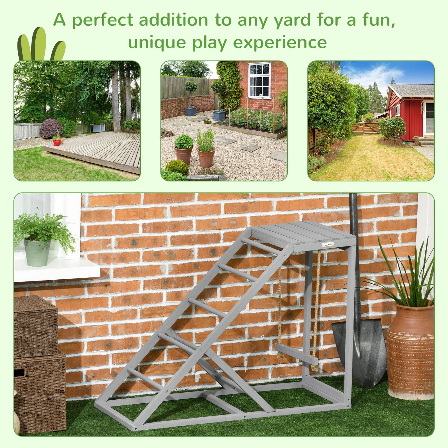 PawHut Wooden Chicken Coop Toy With Swing
