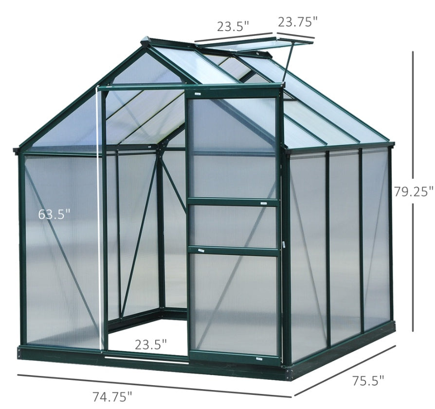 Walk In Greenhouse With Rooftop Vent