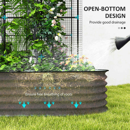 2 piece Raised Garden Beds with Arch Trellis