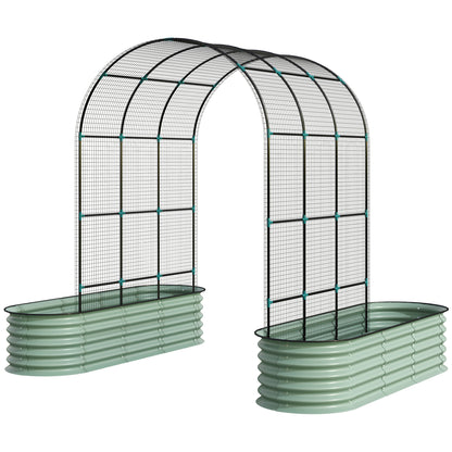 2 piece Raised Garden Beds with Arch Trellis