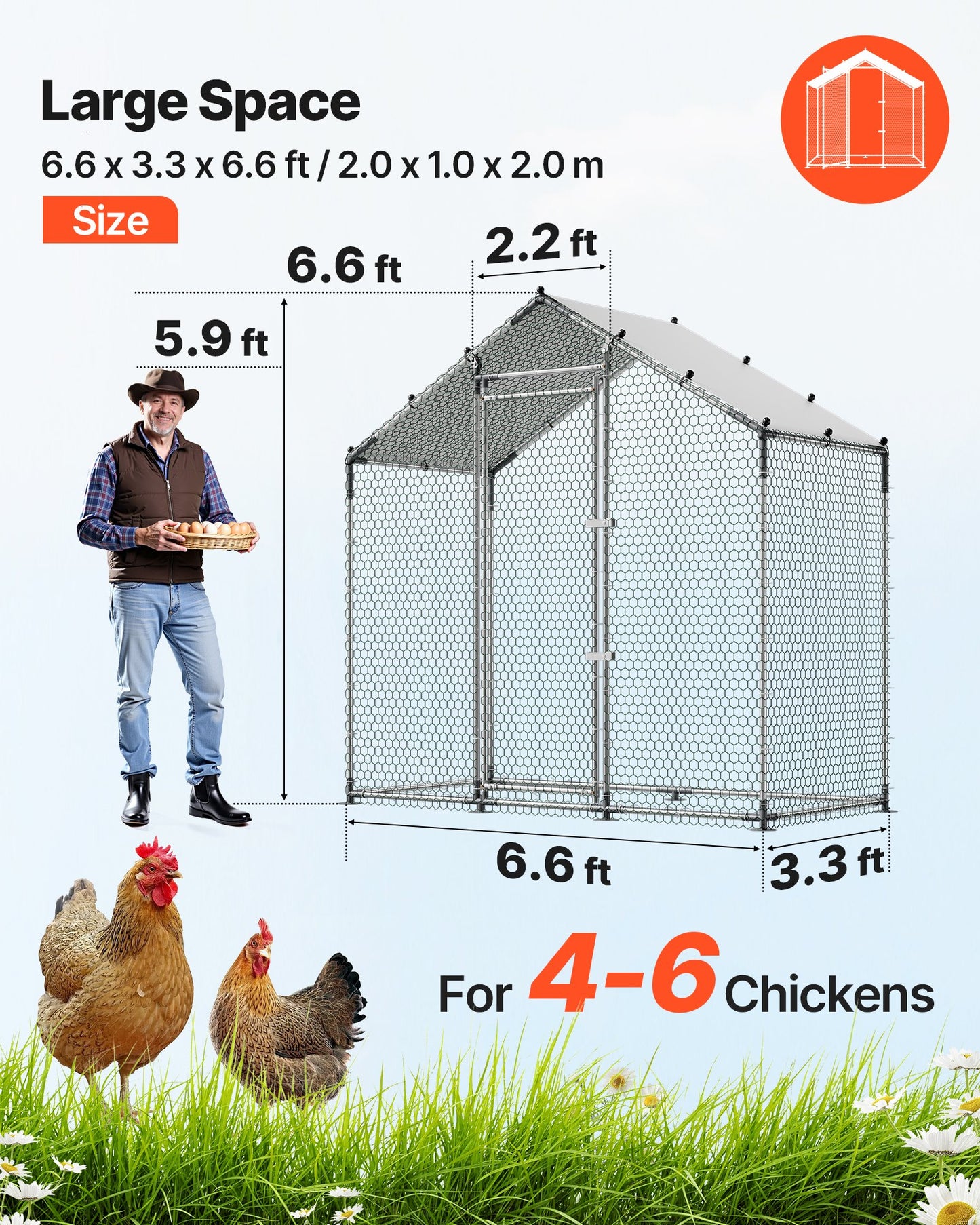 Large Metal Chicken Coop