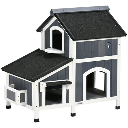 Outdoor Cat House with Weather-resistant Roof