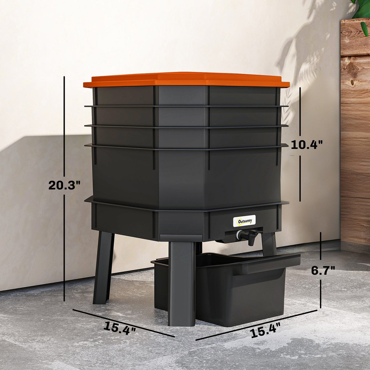 4-Tray Worm Composter Bin, 7.4 Gal Outdoor & Indoor